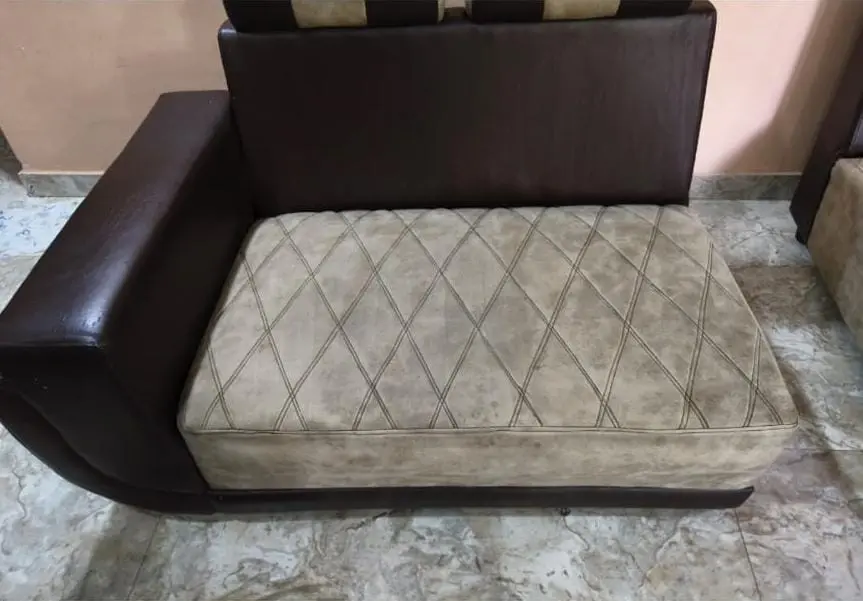 Fresh and clean sofa after dry cleaning
